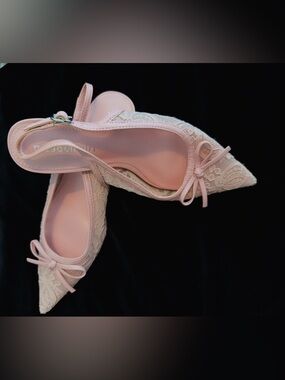 Madden Girl Pink Lace Pointed Slingback Heels